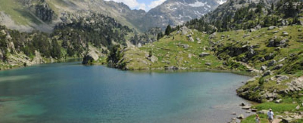 Hiking In The Val D Aran By The Lake Circus Of Colomers